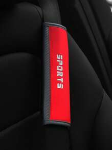 MEIKAXIU 1pc Letter Graphic PU Car Seat Belt Cover - Red - View 2
