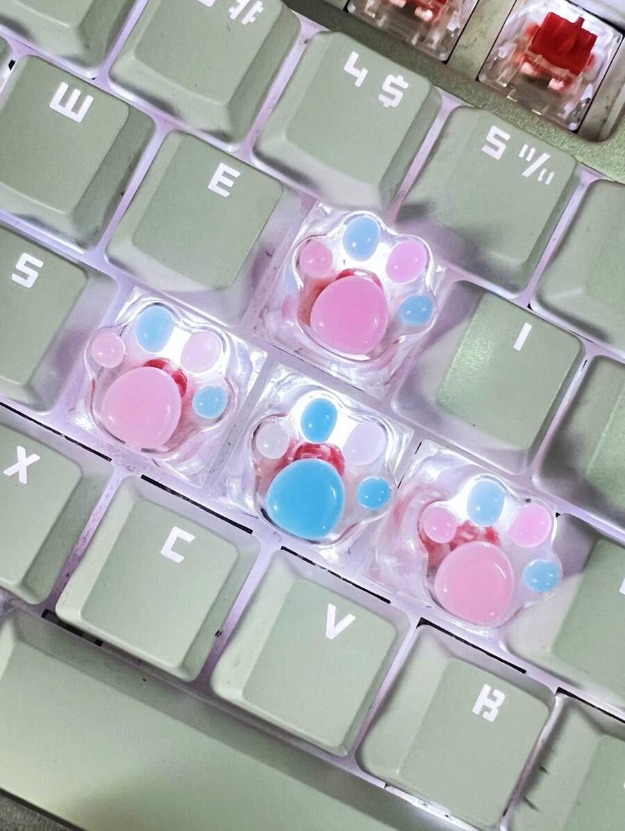 4 nắp chìa khóa thiết kế móng vuốt mèo sáng tạo - Nhiều màu - Xem 1