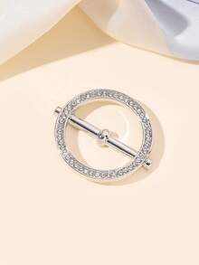 1個鑲有鑽石的絲帶扣圍巾環或圍巾扣或皮帶扣飾品 - 白色 - 查看 3