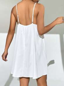 SHEIN PETITE Solid Cami Dress - White - View 2