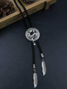 Men Feather Decor Bolo Tie - Multicolor - View 1