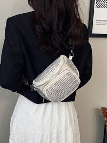 迷你腰包鉚釘裝飾 - 白色 - 查看 4