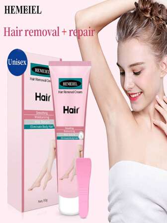 HEMEIEL 1 pieza Crema depilatoria para el Body de 50 gramos, depilación sin dolor, adecuada para la axila, brazo, pierna y mano