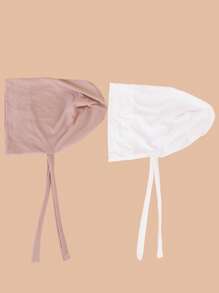 2入組女性素色休閒頭巾帽 - 彩色 - 查看 3