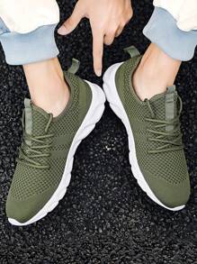 Giày thể thao nam đế bằng thoải mái tối giản để mang hằng ngày - xanh quân đội - Xem 1