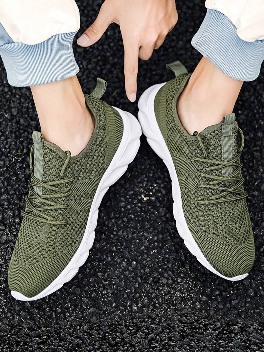 Giày thể thao nam đế bằng thoải mái tối giản để mang hằng ngày - xanh quân đội - Xem 1