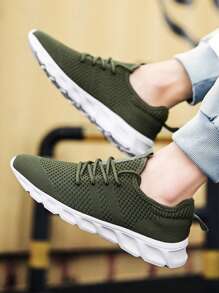 Giày thể thao nam đế bằng thoải mái tối giản để mang hằng ngày - xanh quân đội - Xem 3