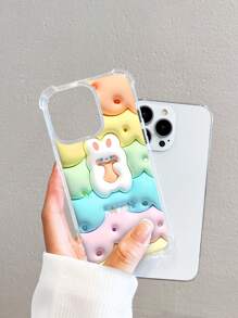 Funda para iPhone con diseño de conejo de dibujos animados, compatible con iPhone 15 Pro Max, funda para iPhone a prueba de golpes, compatible con iPhone 12 Pro Max - Multicolor - Ver 1