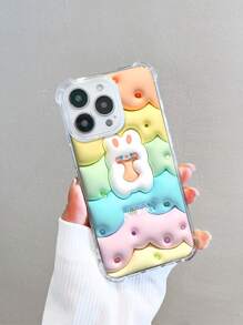 Funda para iPhone con diseño de conejo de dibujos animados, compatible con iPhone 15 Pro Max, funda para iPhone a prueba de golpes, compatible con iPhone 12 Pro Max - Multicolor - Ver 4