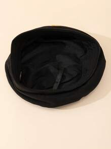 1 chiếc mũ nồi thời trang trang trí trái tim cho cả nam và nữ cho cuộc sống hàng ngày - màu đen - Xem 3