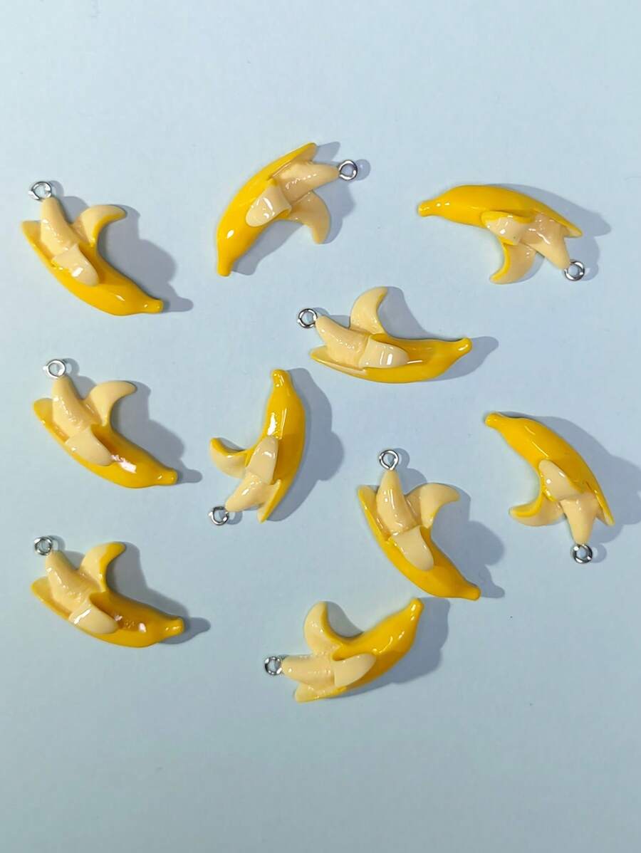 10pcs/set Resin Banana DIY Pendant - Multicolor - View 1