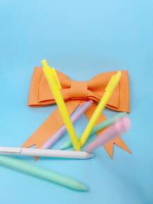 7 piezas unicolor de plástico Bolígrafo simple portátil Pluma de escribir para alumno - Multicolor - Ver 6