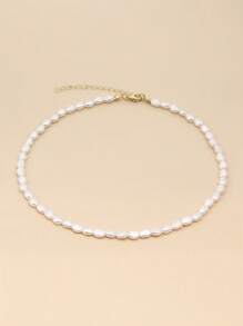 1 Miếng Thanh lịch Ngọc trai giả Đính cườm Dây chuyền Đối với phụ nữ Để Trang Trí Hàng Ngày - trắng - Xem 4