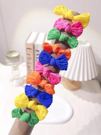 10入組蝴蝶結裝飾髮圈