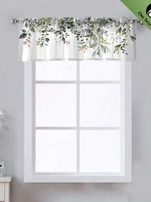 Cottagecore 1 pieza Cenefa de cortina poliéster ventana con patrón de hoja para - Multicolor - Ver 1