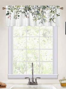 Cottagecore 1 pieza Cenefa de cortina poliéster ventana con patrón de hoja para - Multicolor - Ver 5