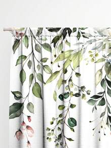 Cottagecore 1 pieza Cenefa de cortina poliéster ventana con patrón de hoja para - Multicolor - Ver 6