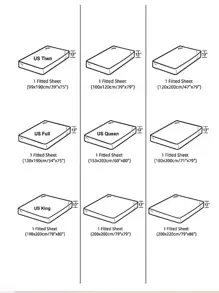 銀杏葉紋印花床包，現代式床單，適用於臥室 - 彩色 - 查看 2