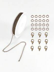 1set Chain & Lobster Clasp DIY Jewelry Accessory - Bronze - View 1