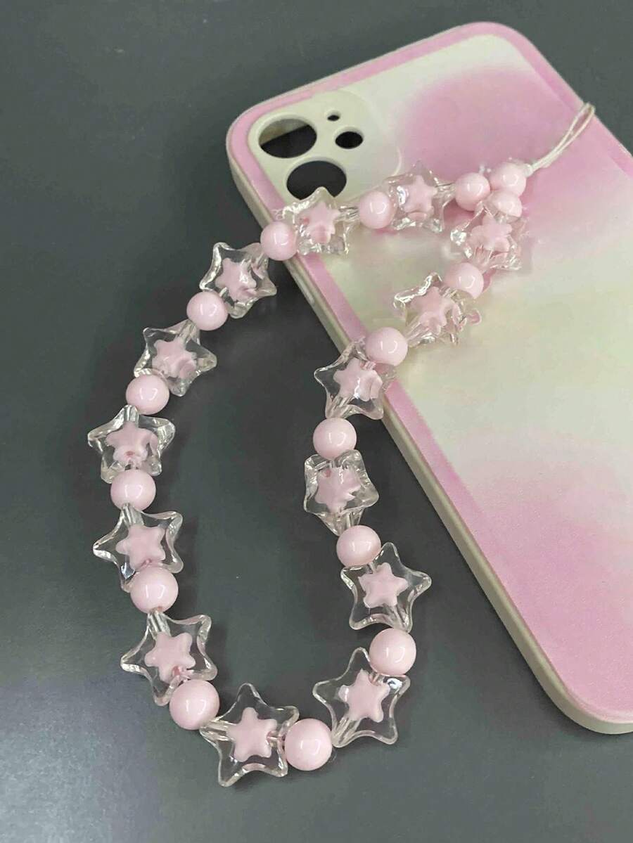 Star Decor Phone Lanyard - Pink - View 1