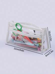 1pc Clear Pencil Case - Multicolor - View 5