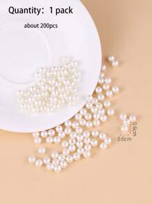 200 chiếc Faux Pearl Design DIY Bead - Màu be - Xem 4