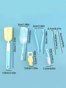 7pcs Random Color Baby Bottle Cleaning Brush - Multicolor - View 8