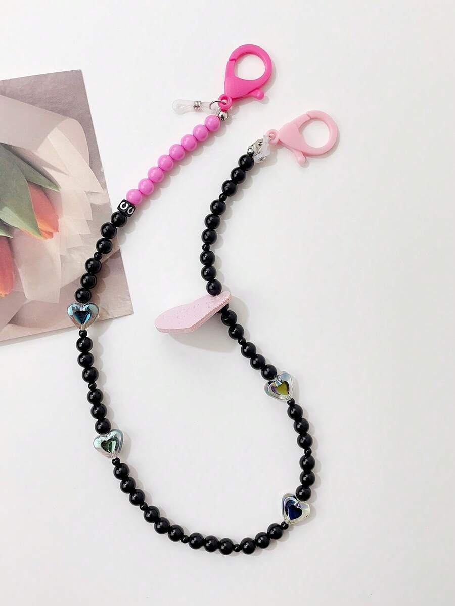 愛心裝飾口罩鏈 - 彩色 - 查看 1