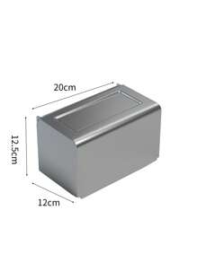 1入組浴室紙巾盒衛生紙架帶手機架子,掛壁式 - 銀色 - 查看 2