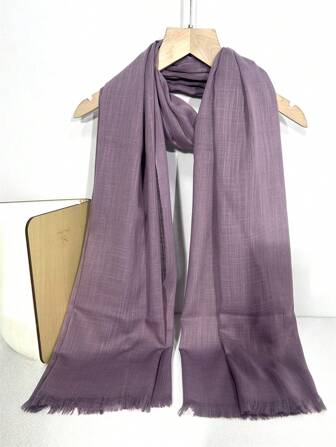 Elegant Fashionable All-Match Solid Color Scarf Shawl Short Tassel Scarf For Women Accessories Women