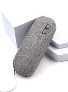 1 件装经典眼镜盒硬壳亚麻面料眼镜收纳盒光学镜架盒眼镜配件女士