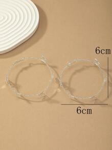 1雙時尚哥特式銀蝴蝶設計誇張圓耳環適合女士日常穿著