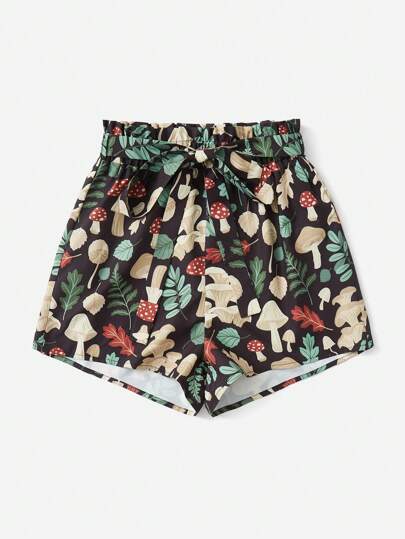 Inna Moreva شورت بحزام بطباعة نباتات