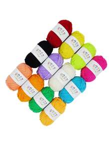 Sợi Polyester 12skeins, Sợi đan màu hỗn hợp hiện đại cho gia đình - Nhiều màu - Xem 2