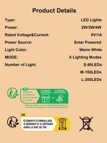 2 件水母形太阳能草坪灯，户外花园照明，适用于小路、庭院、露台 - 黃色 - 查看 8