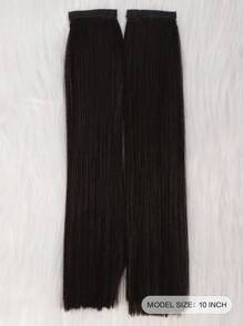 2pcs Short Straight Synthetic Hair Bangs - Black - View 2