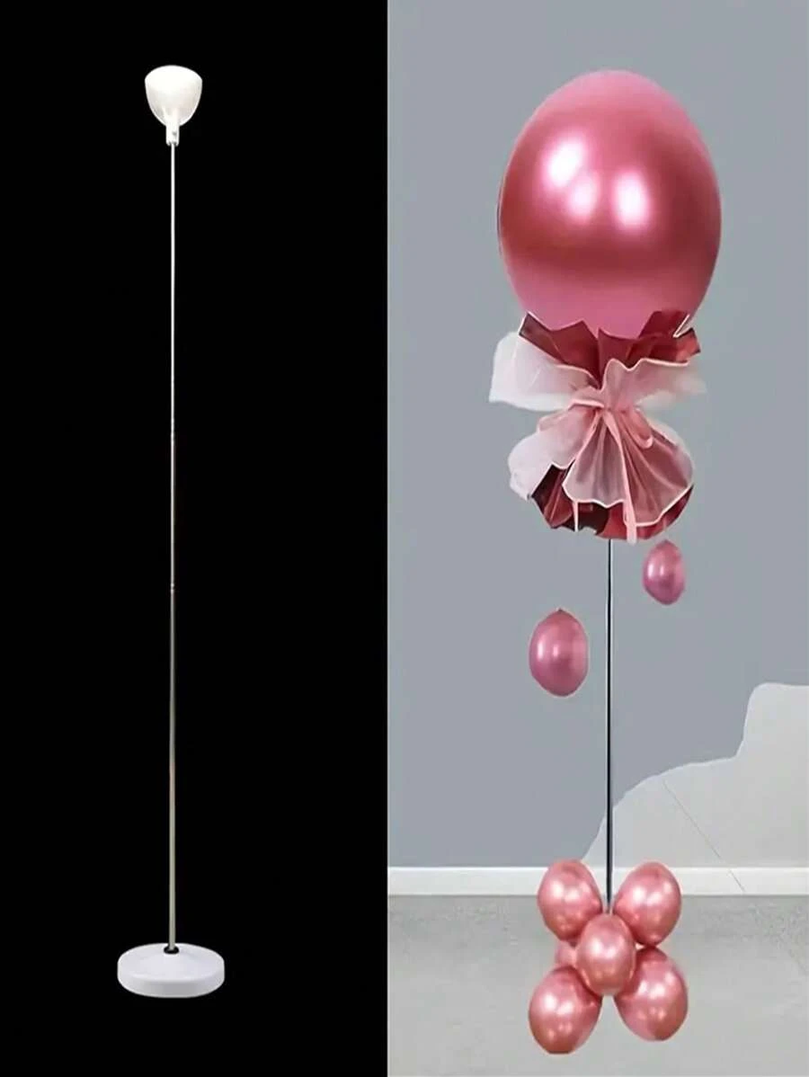 1 bộ Bộ giá đỡ bóng bay bằng nhựa 36 inch, Bộ giá đỡ bóng bay màu trắng tối giản cho bữa tiệc - trắng - Xem 1