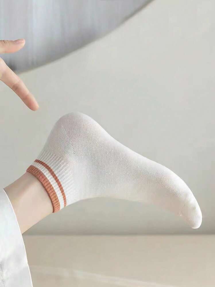 5雙條紋圖案短襪 - 彩色 - 查看 3