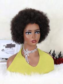 非洲式短卷发合成假发（带刘海） - Dark Brown - 查看 6