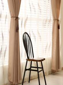 素色1片遮光窗簾 - 卡其色 - 查看 5