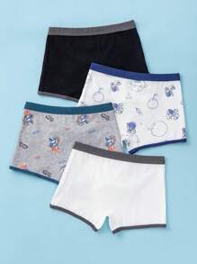Tween Jungen 4 Stück Boxershorts mit Cartoon-Grafik