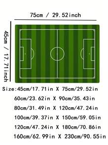 1pc Football Field Pattern Rug - Green - View 3
