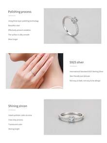 Nhẫn Bạc Trang Trí Đá Cubic Zirconia - Bạc - Xem 4