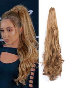 Long Body Wave Ponytail Synthetic Hair Extension - Gold - View 1