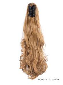 Long Body Wave Ponytail Synthetic Hair Extension - Gold - View 2