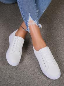 女士字母圖案前綁帶運動鞋