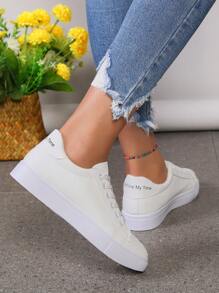 女士字母圖案前綁帶運動鞋