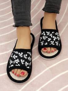 女士葉子圖案織物時尚拖鞋 - 彩色 - 查看 3