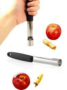 1入組不銹鋼蘋果去核器廚房用雙色水果去核器