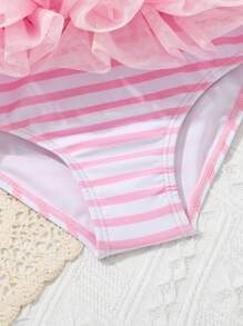 SHEIN Baby Girl Adjustable Strap One Piece Swimwear Cute Sweet Princess Style Beach Summer Swimsuit